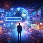 Ilustracija koja prikazuje kako AI pretraživači menjaju način na koji ljudi pretražuju internet i dolaze do informacija