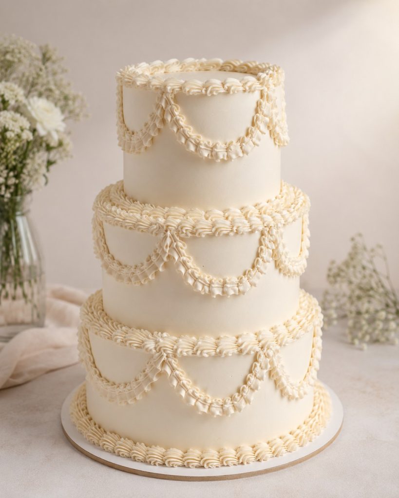 Mistimi sweet shop torte za venčanja sa elegantnom belom dekoracijom i svečanim izgledom
